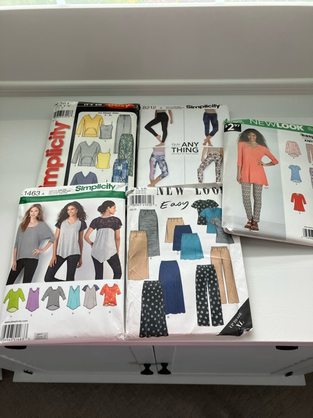 Five UNCUT Stretch Knit Sewing Patterns Women’s Sz XS-xxl